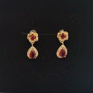 Orange Gemstone Earrings On Sterling Silver